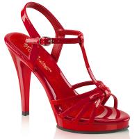 Sale FLAIR-420 erotische Fabulicious Damen High-Heels Sandaletten T-Riemchen rot Lack 38