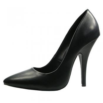 LADY-520 elegante Jasmin Bond Stiletto High-Heels schwarz Nappa-Lederoptik