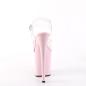 Preview: FLAMINGO-808 elegante Pleaser High-Heels Plateausandaletten transparent babypink
