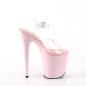 Preview: FLAMINGO-808 elegante Pleaser High-Heels Plateausandaletten transparent babypink