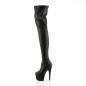 Preview: ADORE-4000 Pleaser Damen High Heels Plateauoverkneestiefel schwarz Stretch Lederoptik