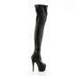 Preview: ADORE-4000 Pleaser Damen High Heels Plateauoverkneestiefel schwarz Stretch Lederoptik