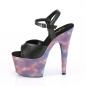 Preview: ADORE-709REFL Pleaser High-Heels Plateausandaletten schwarz lila-blau reflektierende Galaxie