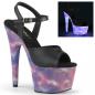 Preview: ADORE-709REFL Pleaser High-Heels Plateausandaletten schwarz lila-blau reflektierende Galaxie