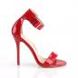 Preview: Sale AMUSE-10 Pleaser High-Heels Sandaletten rot Lack mit Fesselriemchen 38