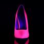 Preview: Sale AMUSE-20 Pleaser High-Heels Stilettoabsatz Pumps fuchsia Lack Neon UV reaktiv 43