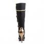 Preview: ARENA-2012 Funtasma Damen High Heels Karneval Stiefel schwarz Mikrofaser gold Lederlook