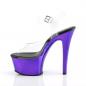 Preview: ASPIRE-608 Pleaser High-Heels vegane Plateausandaletten klar lila chrom