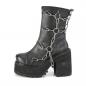 Preview: Sale ASSAULT-66 DemoniaCult Damen High Heels Stiefeletten Käfigketten Detail schwarz matt 37