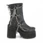Preview: Sale ASSAULT-66 DemoniaCult Damen High Heels Stiefeletten Käfigketten Detail schwarz matt 37