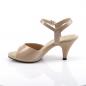 Preview: Sale BELLE-309 sexy Fabulicious Damen Sandaletten hautfarben Lack mit Lederinnensohle 36