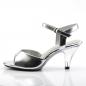 Preview: BELLE-309 sexy Fabulicious Damen Sandaletten silber Metallic transparenter Absatz