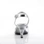 Preview: BELLE-309 sexy Fabulicious Damen Sandaletten silber Metallic transparenter Absatz