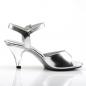Preview: BELLE-309 sexy Fabulicious Damen Sandaletten silber Metallic transparenter Absatz