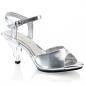 Preview: BELLE-309 sexy Fabulicious Damen Sandaletten silber Metallic transparenter Absatz