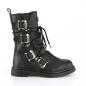 Preview: Sale BOLT-265 DemoniaCult Unisex Kampf Schnürstiefel schwarz Lederoptik 4 Schnallen 42
