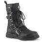 Preview: Sale BOLT-265 vegane DemoniaCult Kampf Schnürstiefel schwarz Lederoptik 4 Schnallen 38