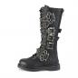 Preview: Sale BOLT-450 DemoniaCult Unisex 20-eyelet lace-up vegan boot black brass knuckles chain detail 41