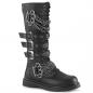 Preview: Sale BOLT-450 DemoniaCult Unisex 20-eyelet lace-up vegan boot black brass knuckles chain detail 41