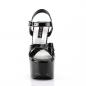 Preview: CANDY-40 Devious Damen High Heels Plateausandaletten gekreuzte Riemen schwarz Lack