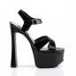 Preview: CANDY-40 Devious Damen High Heels Plateausandaletten gekreuzte Riemen schwarz Lack
