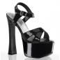 Preview: CANDY-40 Devious Damen High Heels Plateausandaletten gekreuzte Riemen schwarz Lack