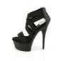 Preview: CAPTIVA-669 Pleaser highheels platform sandal criss cross elastic band black matte