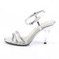 Preview: CARESS-416 Fabulicious High-Heels Sandaletten silber Metallic mit Strassriemchen