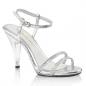 Preview: CARESS-416 Fabulicious High-Heels Sandaletten silber Metallic mit Strassriemchen