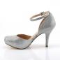 Preview: Sale COVET-03 Fabulicious Damen Plateau Pumps Glitter Gewebe silber Strass Steinchen 40