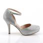 Preview: Sale COVET-03 Fabulicious Damen Plateau Pumps Glitter Gewebe silber Strass Steinchen 40