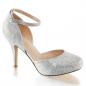 Preview: Sale COVET-03 Fabulicious Damen Plateau Pumps Glitter Gewebe silber Strass Steinchen 40