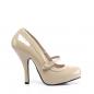 Preview: Sale CUTIEPIE-02 Pin Up Couture High-Heels Mary Jane Riemchenpumps creme Lack 39