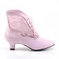 Preview: DAME-05 Funtasma viktorianische Damen Stiefeletten babypink Lederlook Spitze