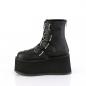 Preview: Sale DAMNED-105 DemoniaCult Damen Schnallenriemen Plateaustiefeletten schwarz Lederoptik 39