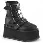 Preview: Sale DAMNED-105 DemoniaCult Damen Schnallenriemen Plateaustiefeletten schwarz Lederoptik 39