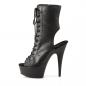 Preview: Sale DELIGHT-1016 Pleaser High Heels Peep Toe Plateaustiefeletten schwarz matt 39