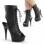 Preview: Sale DELIGHT-1016 Pleaser High Heels Peep Toe Plateaustiefeletten schwarz matt 39