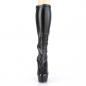 Preview: Sale DELIGHT-2000 kniehohe Pleaser High Heels Stretch Stiefel schwarz Lederoptik 43