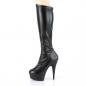 Preview: Sale DELIGHT-2000 kniehohe Pleaser High Heels Stretch Stiefel schwarz Lederoptik 43