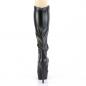 Preview: Sale DELIGHT-2000 kniehohe Pleaser High Heels Stretch Stiefel schwarz Lederoptik 43