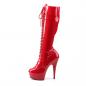 Preview: Sale DELIGHT-2023 Pleaser High Heels Plateaustiefel rot Lack Schnürung vorn 37