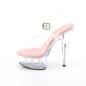 Preview: DELIGHT-608 elegant Pleaser High Heels platform sandal transparent baby pink
