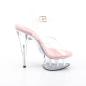 Preview: DELIGHT-608 elegant Pleaser High Heels platform sandal transparent baby pink