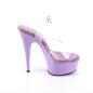 Preview: DELIGHT-608 sexy Pleaser Damen High-Heels Plateausandaletten transparent lavendel