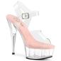 Preview: DELIGHT-608 elegant Pleaser High Heels platform sandal transparent baby pink