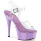 Preview: DELIGHT-608 sexy Pleaser Damen High-Heels Plateausandaletten transparent lavendel