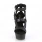 Preview: Sale DELIGHT-637 Pleaser vegan high-heels platform sandal buckled ankle strap black matte 35