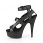 Preview: Sale DELIGHT-637 Pleaser Damen High Heels Plateau Sandaletten schwarz Lederoptik 35