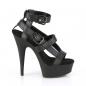 Preview: Sale DELIGHT-637 Pleaser vegan high-heels platform sandal buckled ankle strap black matte 35